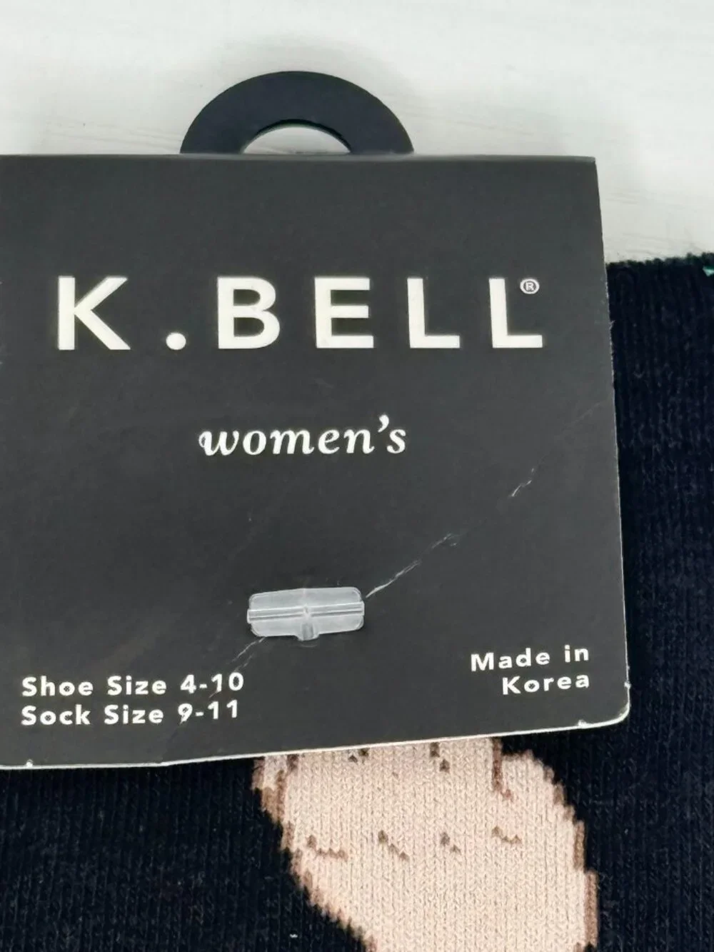 NEW K BELL Funny Middle Finger Crew Socks Womens Size 9-11 Shoe Size 4-10 1 Pair